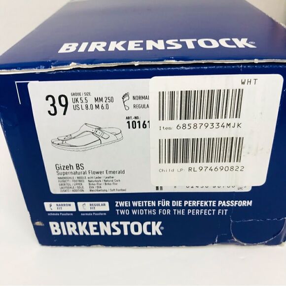 New! Birkenstock Gizeh Soft Footbed Supernatural Flower Emerald Sandals - Picture 13 of 13